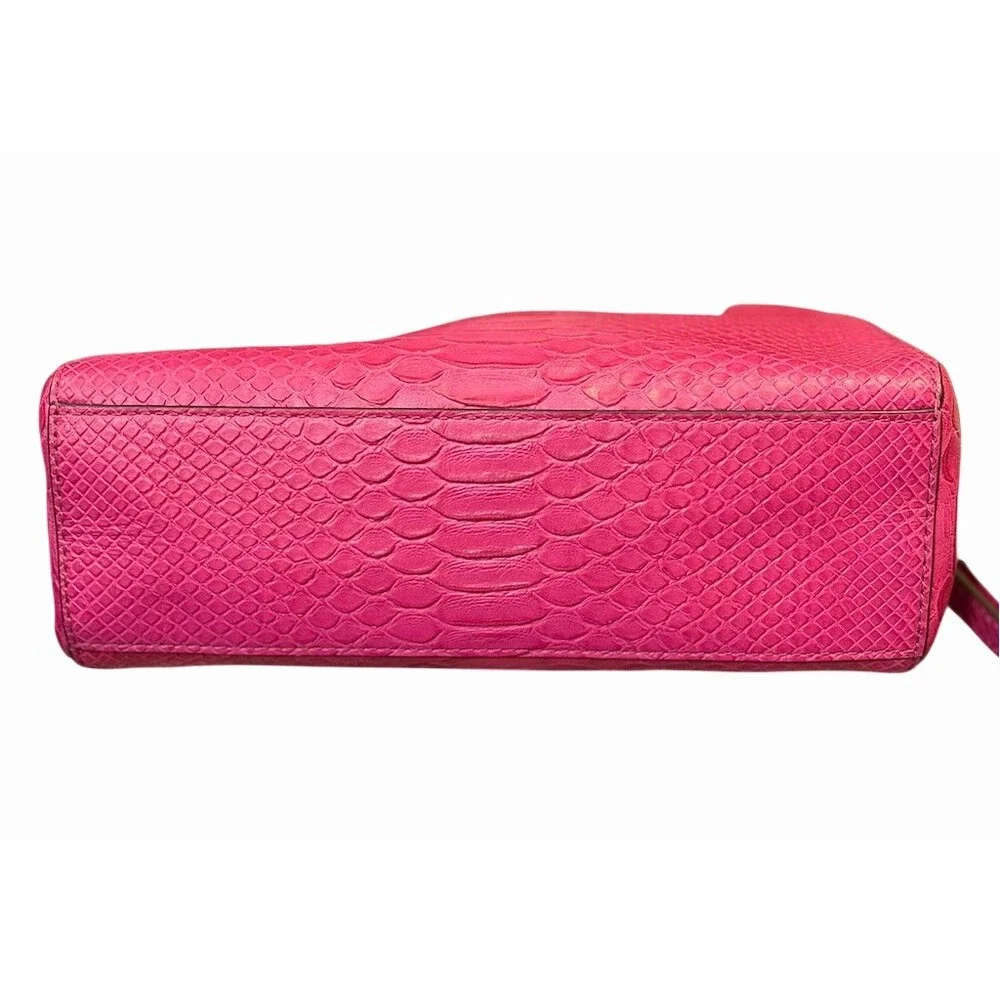 Michael Kors Adele Satchel/Crossbody Bag Fushia Croc Embossed